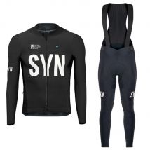 SYN Winter black fleece long-sleeved cycling jersey 5-10 ℃ outdoor cycling high-quality warm cotton unisex men's cycling jersey