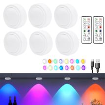 RGB 16 colors LED Under Cabinet Light USB Rechargeable Dimmable Wine Cabinet Light with Remote control for Bedroom Living Room