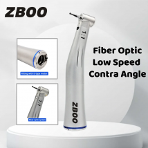 Dental Fiber Optic Handpiece 1:1 LED Contra Angle Push Button Stainless Steel Blue Ring Low Speed Handpiece Dentistry Tools