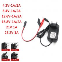18650 Lithium-Batterie-Ladegerät für 1S 2S 3S 4S 5S 4,2 V 8,4 V 12,6 V 16,8 V 21 V 25,2 V 29,4 V 1A Tragbares Ladegerät EU US UK AU Geschenk-Clip