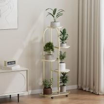 Porta vasi da fiori per scaffali per piante, organizer per fioriera multipla ad angolo in ferro battuto con ruote per giardino con balcone ad angolo