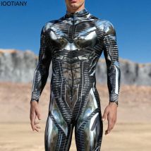 Herren Cyberpunk 3D Digitaldruck Iron Man Erwachsene Rollenspiel Held Body Party Cosplay Kostüm Body Karneval Party Outfit