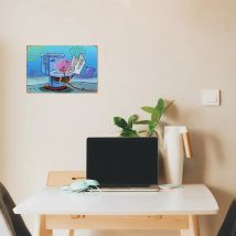 Spaß und Funktional: Vintage Cartoon Muster Aluminium Zeichen-perfekte wasserdichte Wand dekoration für einen Retro-Home-Look