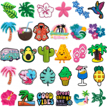 1/30 Pezzi Decorazioni per Scarpe Casual Hawaiane, Accessori Estivi per Scarpe, Fibbie per Sandali e Zoccoli Arcobaleno