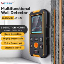 NOYAFA NF-513 Wall Scanner Metal Detector Pipeline Reinforced AC Live Cable Wires Metal Wood Stud Find with Positioning Hole Wal
