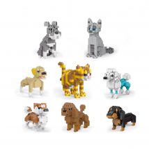 Children's Building Block Animal Series Model Set Assemble Cute Pet Dog Cat Party DIY Assembly Puzzle Toy Birthday Gift
