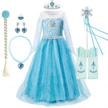 3 4 5 6 7 8 9 10 anni Bambini Abito da principessa Bambini Elsa Cosplay Dress Up Bambine Costume estivo Abbigliamento per feste di Halloween