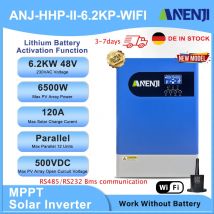 6.2KW równoległy hybrydowy falownik solarny 48V MPPT falownik 230VAC czysta fala sinusoidalna 120A ładowarka słoneczna RS485/232 z wifi PV 60-500VDC