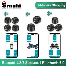 Sistema di monitoraggio della pressione dei pneumatici TPMS per auto Bluetooth 5.0 Display del telefono cellulare Sensore di pressione dei pneumatici per auto moto per lOS Android