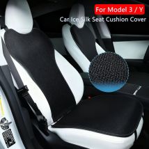For Tesla Model 3 / Y Juniper 2019-2026 Car Ice Silk Seat Cushion Cover Front Rear Breathable Seat Protector Pad Car Accessories