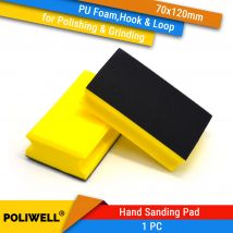 70x120mm Hand Sanding Block Rectangle Hook Backing PU Foam Sanding Pad for Hook and Loop Abrasives Sandpaper Sanding Discs