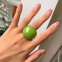 PuRui Y2K Boho Trendy Bunte Acrylharz Klobige Dicke Ringe Frauen Minimalismus Elegante Knuckle Fingerringe Steampunk Schmuck