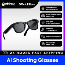 Zeblaze Eyewear AI Shooting Glasses High-Res Photo&Video Open-ear Audio Personalized AI with ChatGPT-4o Wi-Fi 5Ghz 32GB Storage