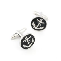 Anchor Cuff Links For Men Seaman Design Quality Brass Material Black Color Cufflinks Wholesale&retail