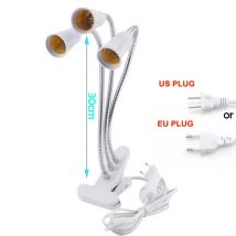 Presa E27 Clip per luce flessibile a 3 teste con interruttore on/off Portalampada per lampada da tavolo Base per lampadine per coltivazione di piante a LED Spina UE/USA