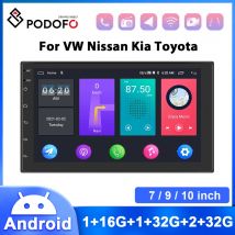 Podofo Radio 2din Android 11 lettore multimediale per auto 7 "9" 10 "ricevitore Stereo registratore a nastro GPS per Volkswagen Nissan Kia Toyota