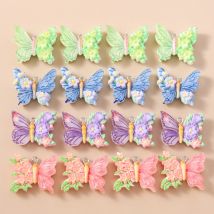 Leslie 10pcs 22*27mm Cute Charms Colorful Resin Floral Butterfly Pendants for Cute Earrings Bracelet Necklace DIY Jewelry Making