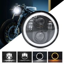 5.75 Inch Motorcycle LED Headlight DRL Ring Light 60W 9000LM 6000K/3000K Brighter Front Headlamp Waterproof