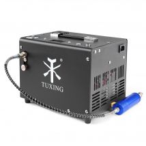 TUXING TXET062 300Bar 12V PCP Kompresor Powietrza 4500Psi Przenośny Kompresor Wysokiego Ciśnienia Wbudowany Zasilacz 12V Automatyczne Wyłączanie Pistolet do Nurkowania