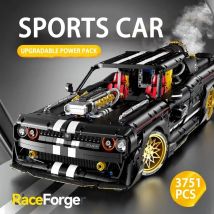 High-Tech Stadt Mustang Sport Auto Baustein Technische Fernbedienung Geschwindigkeit Racing Fahrzeug Modell Ziegel Spielzeug Für Kind Geschenk MOC