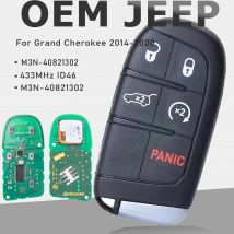 KEYECU OEM M3N- 40821302   Pilot zdalnego sterowania 5 przycisków 433 MHz 46 inteligentny klucz zbliżeniowy Keyless dla Jeep Grand Cherokee 2014-2020 P/N: 68143505