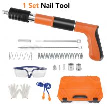Przenośny pistolet do gwoździ, narzędzie do mocowania do ścian, ręczny zestaw do gwoździ, stalowy pistolet do gwoździ z 5 poziomami mocy, regulowane przedłużki