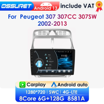 2din Carplay Android 13 Autoradio für Peugeot 2002 307cc 307sw 2013-2016 Auto Stereo Multimedia Player GPS Navigation Autoradio