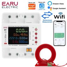 3-fazowy Tuya WiFi inteligentny dwukierunkowy miernik energii kWh wyciek nad zabezpieczeniem przed zbyt niskim napięciem przełącznik przekaźnika ograniczenie prądu