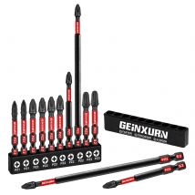 Geinxurn Pozidriv # 1/ # 2/ # 3-lagiges, robustes Schraubendreher-Power-Bit-Set mit Aufbewahrungsorganisator