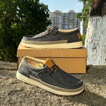 Atmungsaktive, lässige Canvas-Slip-Schuhe für Herren, bequemer Slip-on-Loafer, weiche Penny-Loafer für Herren, leichte Fahr-Bootsschuhe