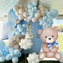 We can bearly wait Bear Cardboard KT board Blue Pink Bear Cutouts for Birthday Balloons Baby Shower Party Backdrops Decor