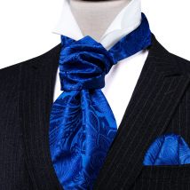 Barry.Wang Mode Männer Ascot Paisley Floral Solide Blau Grün Lila Krawatte Krawatte Scrunch Selbst Britischen Set Formale Hochzeit Party