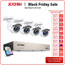 ZOSI-sistema de seguridad con cable para el hogar, 2MP, H.265 + 8 canales, DVR, 4/8 Uds., visión nocturna de 1080p, Kits de cámaras de videovigilancia impermeables para exteriores