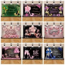 Foto Hintergrund fabelhafte Frauen 18 30 40 50. Geburtstags feier Ballon High Heel Rose Champagner benutzer definierte Fotografie Hintergrund