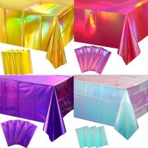 1pc Rechteckige Einweg Tischdecken Shiny Gold Rot Lila Farbe Tischdecke Folie Tisch Abdeckung für Geburtstag Hochzeit Party Decor