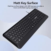 AUSDOM Y1 tastiera a membrana cablata Business Office Design resistente agli schizzi tastiera ergonomica 105 tasti per Windows Mac PC Laptop