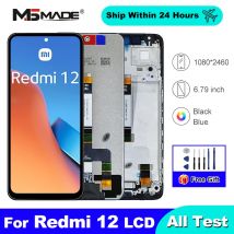 6.79 "IPS Per Xiaomi Redmi 12 LCD 23053RN02I Touch Panel Assemblea di Schermo Digitizer Per Redmi 12 Display 23053RN02Y Sostituire Parti