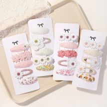 5 teile/satz Mini Baby Mädchen niedlichen Haars pange drucken Baumwoll legierung Haars pange für Kleinkind Mädchen schöne Kind Kopf bedeckung Baby Haar Zubehör