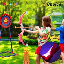 Leuchtendes Bogenschießen-Spielzeug für Kinder, Pfeil- und Bogen-Set, Outdoor-Spielzeug mit stehendem Ziel, Geburtstagsgeschenke, Indoor-Spiele, Kinderspielzeug für Jungen und Mädchen