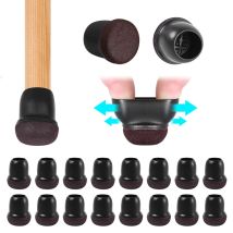 Protectores de suelo para patas de silla de silicona, color negro, con fieltro envuelto, taburete de Bar, gorros para patas de silla, cubierta protectora para patas de muebles, 16 Uds.