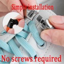 Lacci per scarpe elastici con fibbia interblocca Lacci per scarpe senza lacci per scarpe da ginnastica Lacci piatti Lacci elastici per bambini per adulti Taglia unica per tutte le scarpe