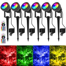 Us/uk/eu stecker rgbw led landschafts licht mit fernbedienung 16 farben wechseln scheinwerfer wasserdichtes rasen licht garten dekor im freien