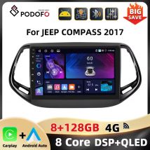 Podofo GPS WIFI 4G Car Audio per JEEP COMPASS 2017 lettore multimediale Bluetooth Carplay Android Car 8core FM RDS DSP Car Stereo