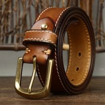 3,8 CM Reines Rindsleder Hohe Qualität Echtes Leder Gürtel für Männer Koreanische Version Strap Männlich Messing Schnalle Phantasie Vintage Jeans cowboy