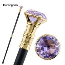 Hellviolette Diamant Typ goldene Gehstock Mode dekorative Gehstock Gentleman elegante Cosplay Rohr knopf Crosier 93cm