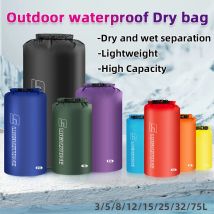 3/8/12/15/25/35/75L Wasserdichter Packsack Ultraleichter Drifting Schwimmen Kleidung Aufbewahrungstasche für Camping Bootfahren Wandern Rafting