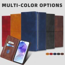 Stoß feste Kartens teck plätze Flip Cover für Samsung Galaxy A55 A35 A15 A25 A54 A34 A24 A14 A73 A53 A33 A23 Magnet gehäuse im Buchs til