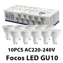 Confezione da 10 Focos Gu10 FarettoLampara 220V Lampadina Lled all'ingrosso 9W Bianco caldo 3000k 6000K adatta per edifici commerciali domestici