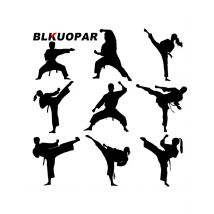 BLKUOPAR Karate Girl Woman Silhouette Car Stickers Die Cut Vinyl Decal Waterproof Occlusion Scratch Car Door Protector Decals