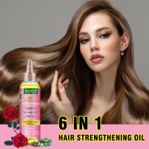 Natürliches, stärkendes Öl mit Rizinusstrahlung in Rose & Black, tief feuchtigkeitsspendend, Reparatur, Spliss, trockenes, geschädigtes Haar, Kopfhaut-Conditioner-Öl